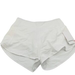 NWT HeyNuts Focus High-Rise Running Lined Shorts 4" White Womens Medium Athletic